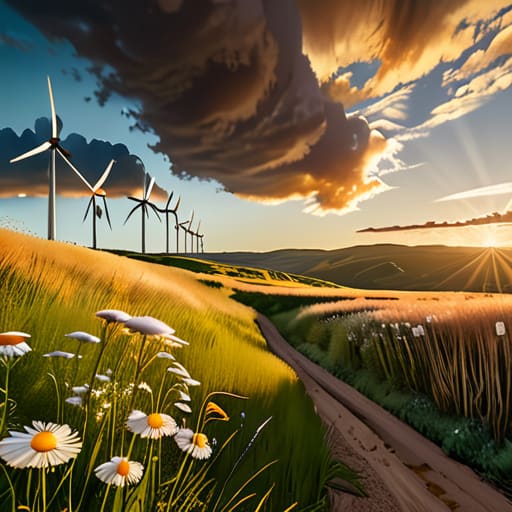 Impact of wind turbines on local landscapes.